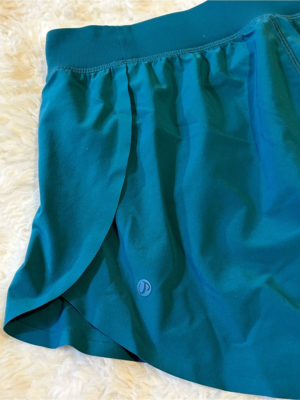 Amazon Teal Running Shorts Slit